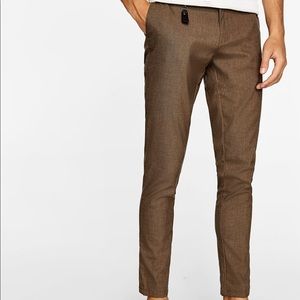 Zara Brown Tan Melange Smart Trousers Pants 29